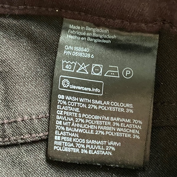 NWT H&M Super Stretch Skinny Jeans Deep Purple Plum Size 6 - Picture 6 of 11